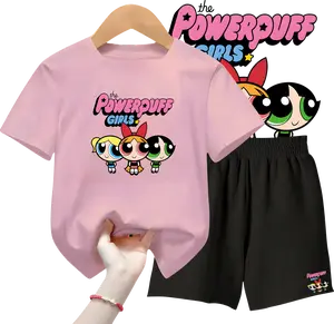 Baju Stelan Anak Perempuan POWERPUFF | Setelan Celana Panjang & Pendek Anak Laki Laki Model Terbaru 5 - 15 tahun Murah Berkualitas Motif Fashion