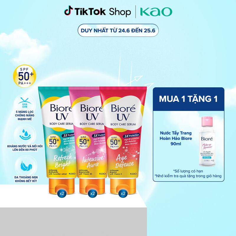 (Chọn loại) Combo 2 Serum Chống Nắng Dưỡng Thể Kháng Bụi Biore 150ml kem chống nắng body