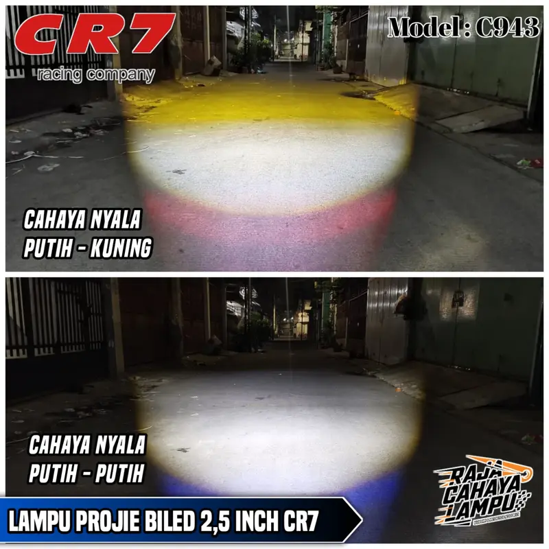 Projie Biled Ala Ala Mini 2,5 Inch CR7 Lampu Projie Biled Cut Off Ring Plus Shourd Universal Motor Mobil 7