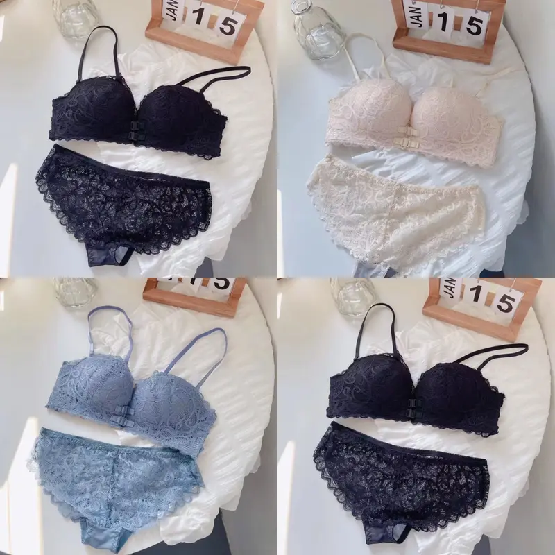 [LUX] L012 Bra Push Up Bh Busa Tebal Renda Beha Wanita Tanpa Kawat Kait Depan Seamless 8