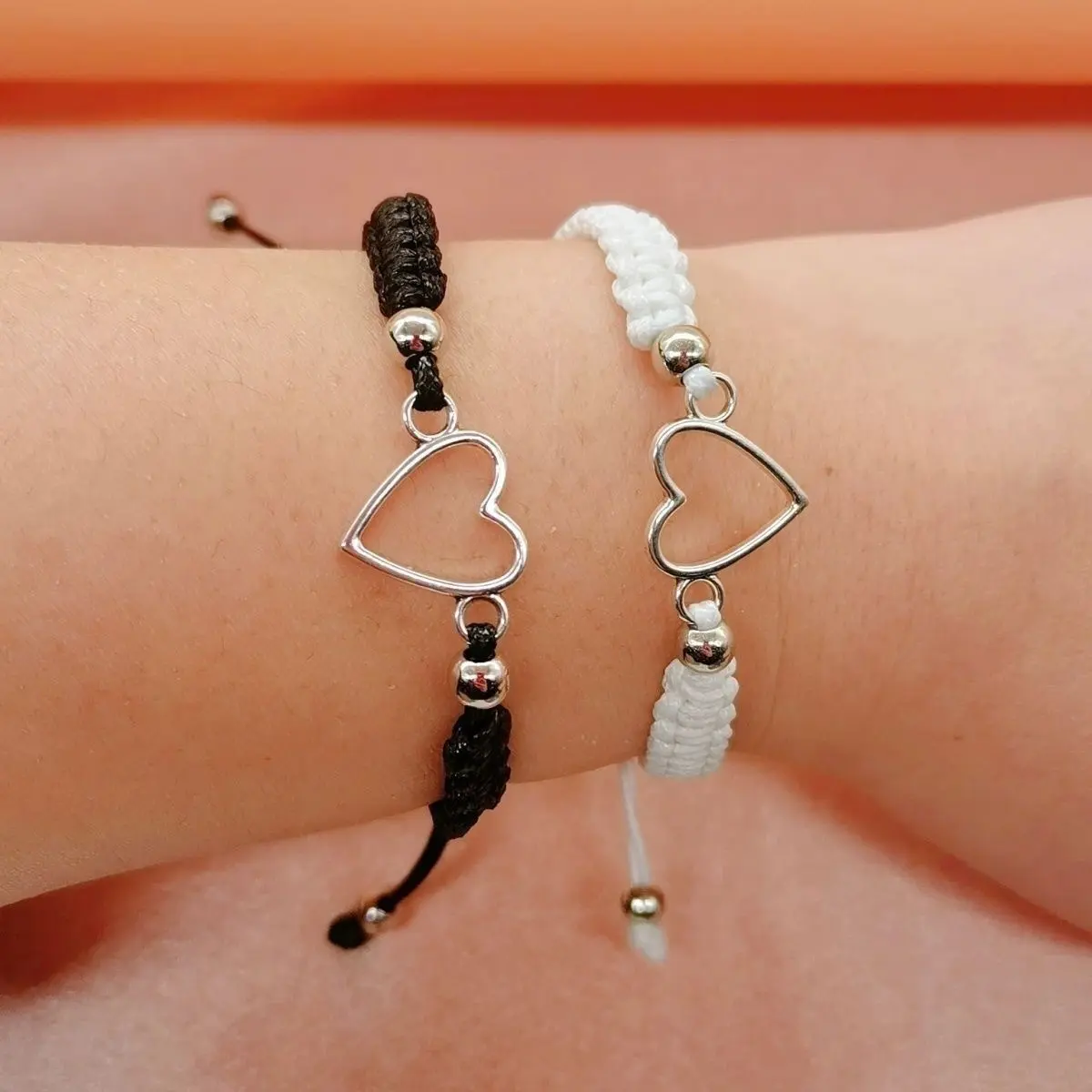 New Trendy Love Couple Bracelet Korean Edition Handwoven Black and White Hand Rope for Men and Women