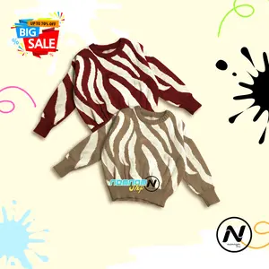 Sweater rajut anak motif ZEBRA HITS usia 1-6 tahun unisex Fashion KOREA