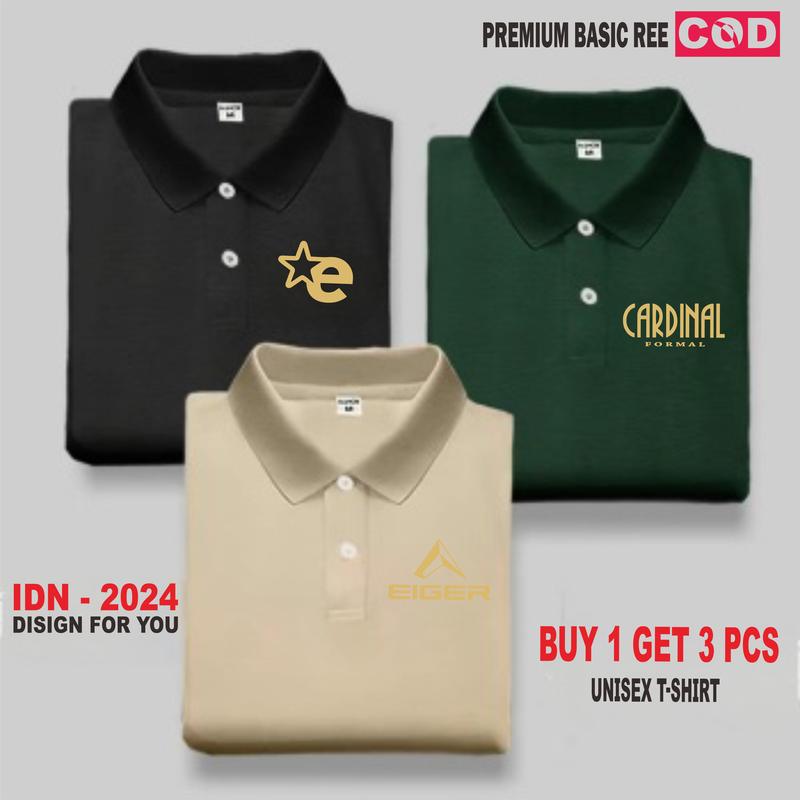 STYLE1 Beli 1 Dapat 3 Pcs ( PROMO COD ) Kaos Keren Polo I G  r I Goo I Formal Gold Pria Distro T-Shirt Distro I Polo Dewasa Premium Quality Baju Pendek Katun Combed Sablon 8