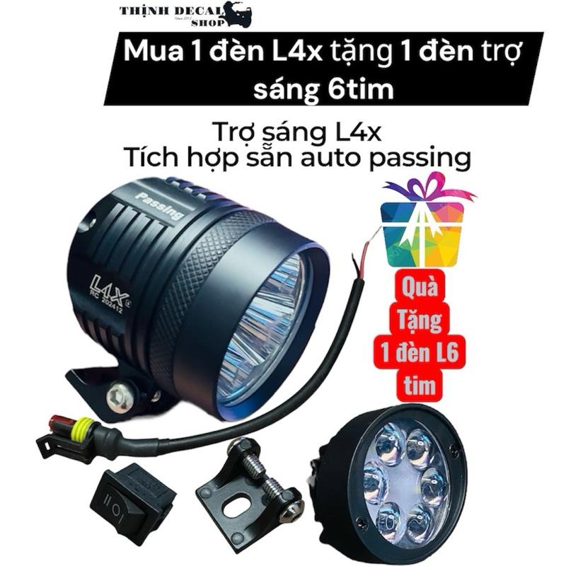 Mua 1 Tặng 1 Đèn trợ sáng L4x mẫu mới tích hợp sẵn mạch auto pasing + Tặng 1 đèn trợ sáng L6 tim auto siêu sáng gắn được các dòng xe