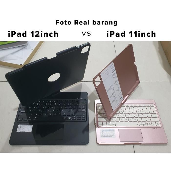 Case Rotate 360 Keyboard iPad 11 12.9 Wireless Keyboard Touchpad Table - 12.9inch, Hitam 4