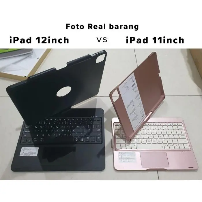 Case Rotate 360 Keyboard iPad 11 12.9 Wireless Keyboard Touchpad Table - 12.9inch, Hitam 4
