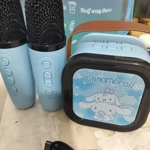 [COD] Speaker Bluetooth K12 Karaoke 3D Stereo Full Bass - Set Dengan 2 Mic, Mini Portable Untuk Keluarga