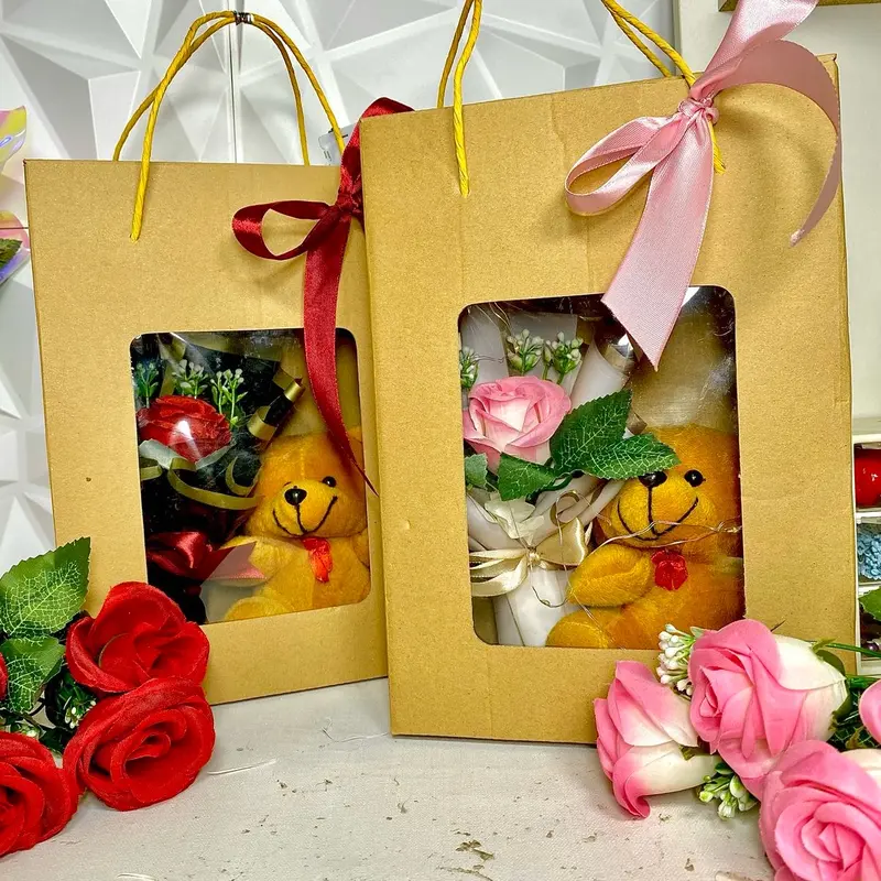 Gift box boneka+ buket bunga artificial Dolls Toys 0