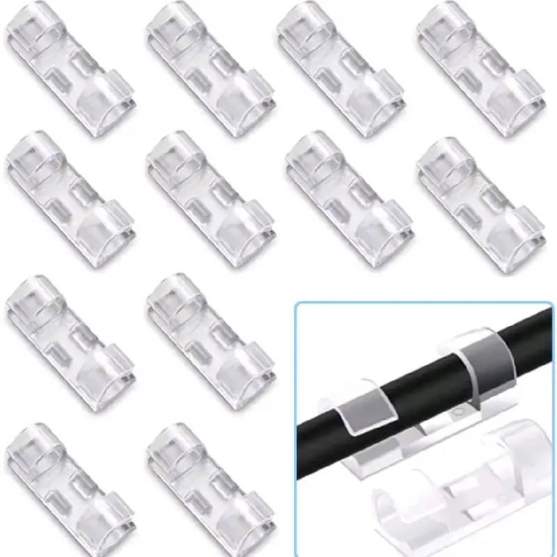 20PCS Klip Kabel Organizer Cable Tempel Dinding Meja Kursi Kayu Penjepit Kaber 5