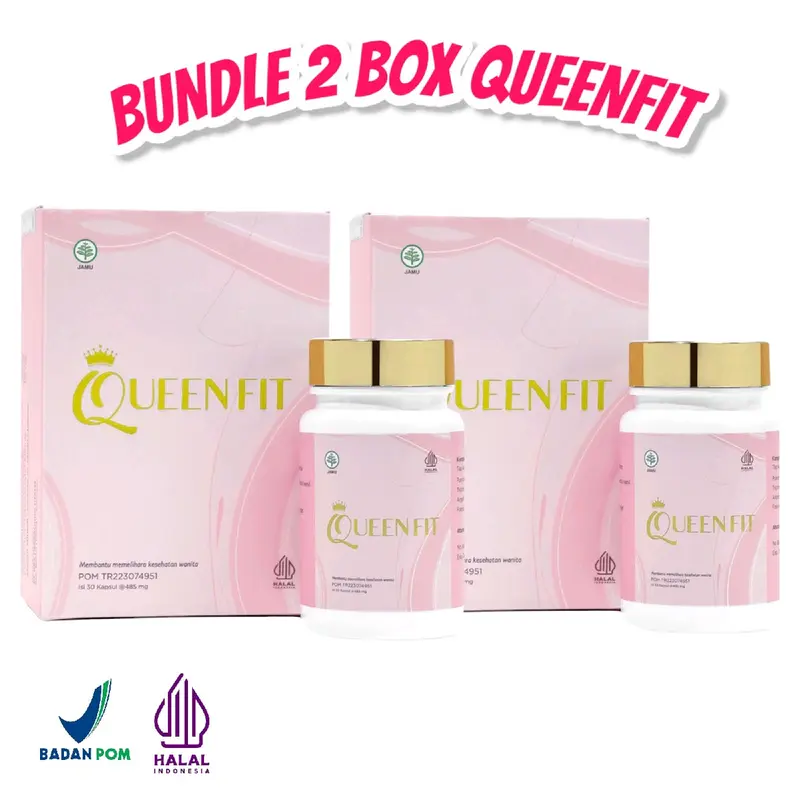 ( BUNDLE 2 BOX ) Queenfit Booster Suplemen PD Montok dan Kencang Herbal Hormon Estrogen Pengaktif Hormon Kewanitaan 1
