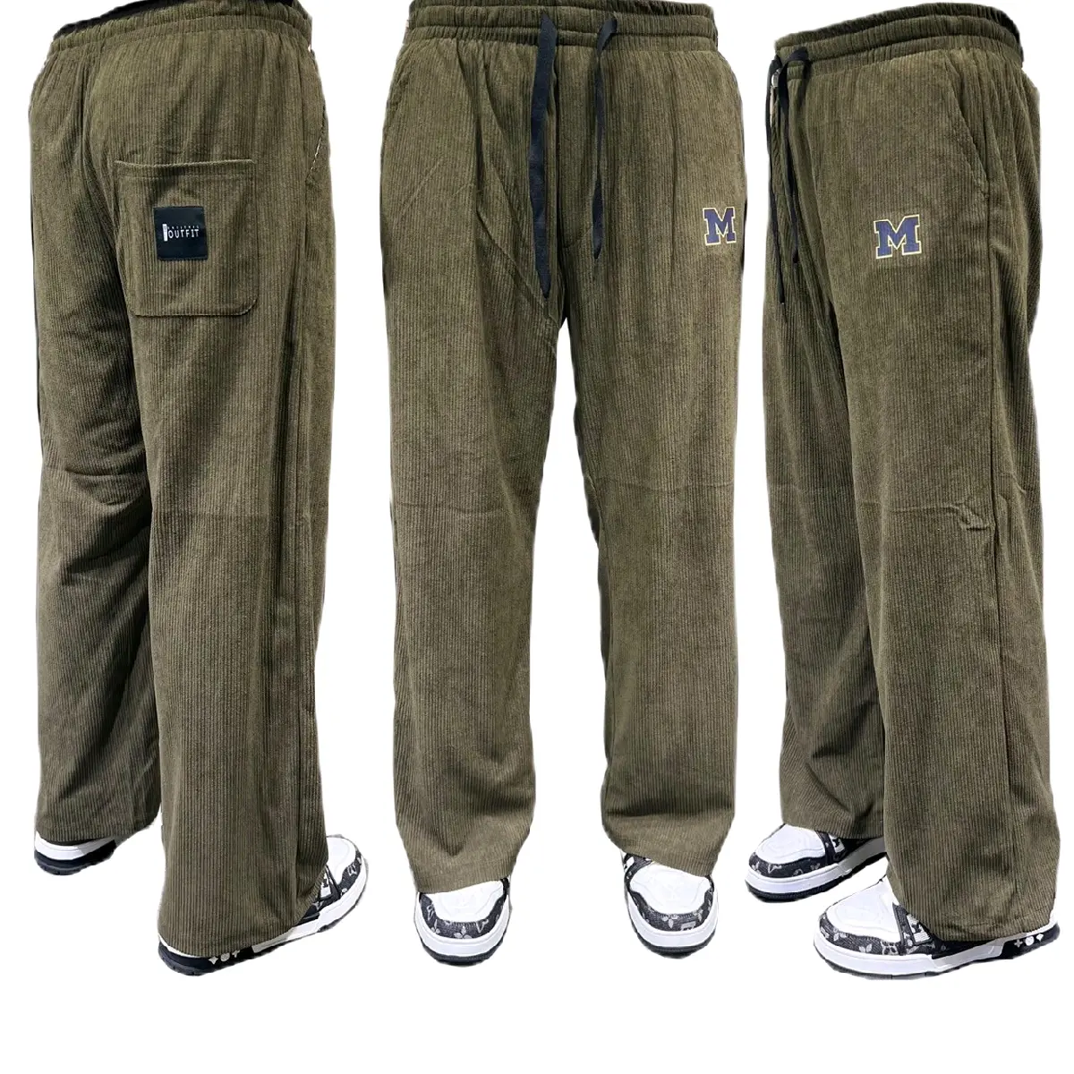 Celana Panjang Pria Loosepants Baby Corduroy - Katun Hitam Casual Slim Fit - Dewasa, Pensil, Stretch, Formal, Karet, Kerja