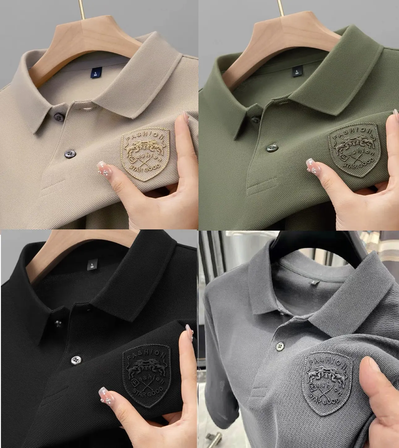 ÁO THUN NAM THÊU LOGO MẪU MỚI DÀY MỊN ĐẸP MAY KỸ THỜI TRANG TRẺ POLO TAY NGẮN CÓ CỔ TRỤ BASIC THỊNH HÀNH YÊU THÍCH HOTTREND Menswear ATN 66 Shirt Đen Z1