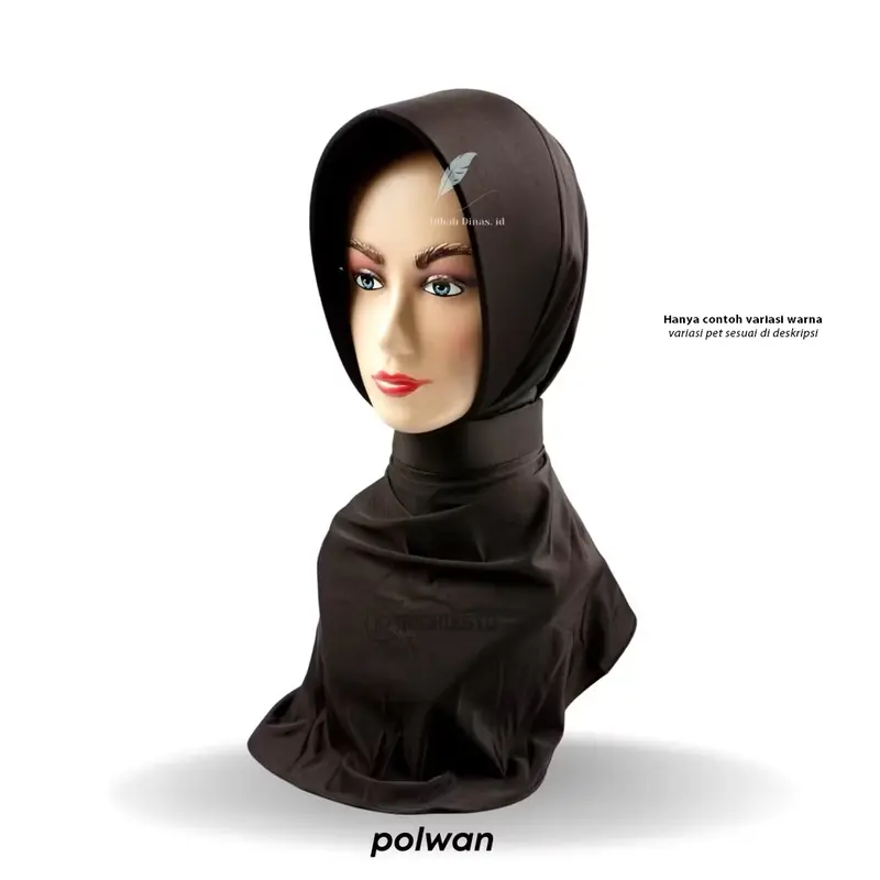 Hijab Dinas Pet Anti Tembem Polwan PNS Bhayangkari Persit Perawat Spandek Sutera Premium Kerudung Instan Busa Khimar Tebal Muslim 4