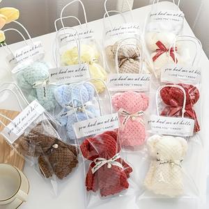Juego de regalo con 20 piezas de toallas con oso lindo en bolsas transparentes - perfecto para bodas, cumpleaños, Día de la Madre y obsequios para fiestas de Navidad