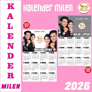 Milen Kalender Dinding 2026 A3+ ISI 1 LBR GAMBAR MILA VALEN DANGDUT ACADEMY MILEN LOVERS COD Ukuran 32x45 cm Bahan Art Carton 260gr Finishing Jepit Kaleng