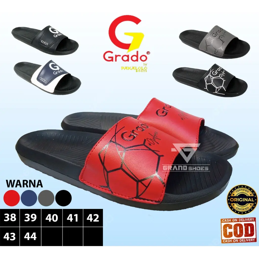 GRADO URRA CALCIO sandal sendal slop slip slide karet casual kasual pria laki laki dewasa murah original