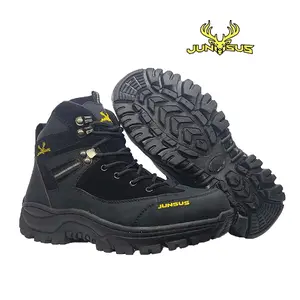 JUNSUS-Sepatu Safety Boots Pria Ujung Besi AXIS Kerja Lapangan Hiking Outdoor Sol Rubber Anti Slip Warna Hitam