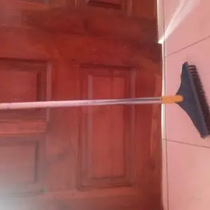 Sikat Lantai Kamar Mandi 3 IN 1 Wiper Gagang Panjang - Sikat Sudut Lantai Dinding Karet Pembersih Portable Stainless Gantungan