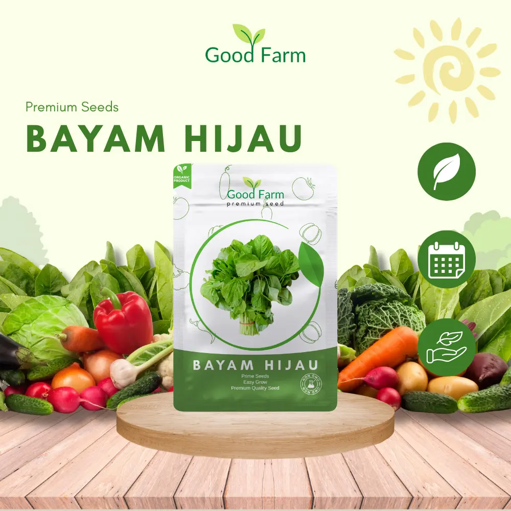 Benih premium bayam hijau kemasan urban farming
