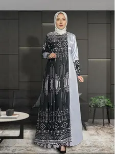 Gamis Jumbo Maxmara Printing Terbaru 2024 - Gamis Wanita Muslimah Syari Maxi Lebaran - Kain, Lembut