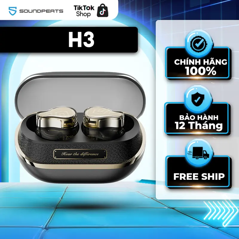 Tai Nghe Nhét Tai Chống Ồn SoundPEATS H3 - Bluetooth 5.4v, ANC, LDAC, APTX Adaptive, Pin 37 Giờ