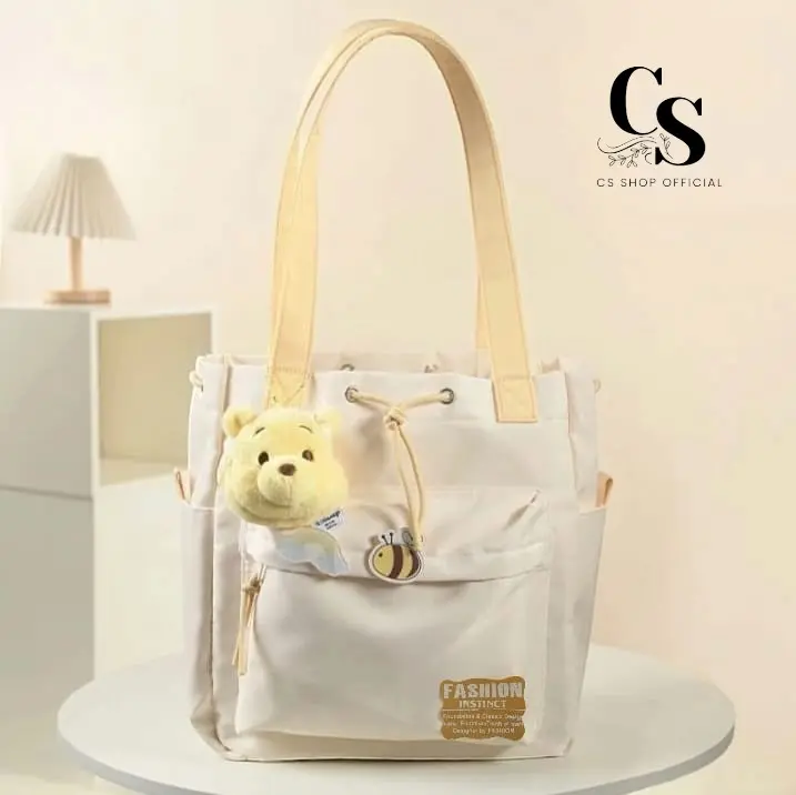 Tas Totebag Wanita Tas Jinjing Bahan canvas Original Totebag Serut Totebag Tas  Selempang kuliah Kerja Terbaru Kekinian 8