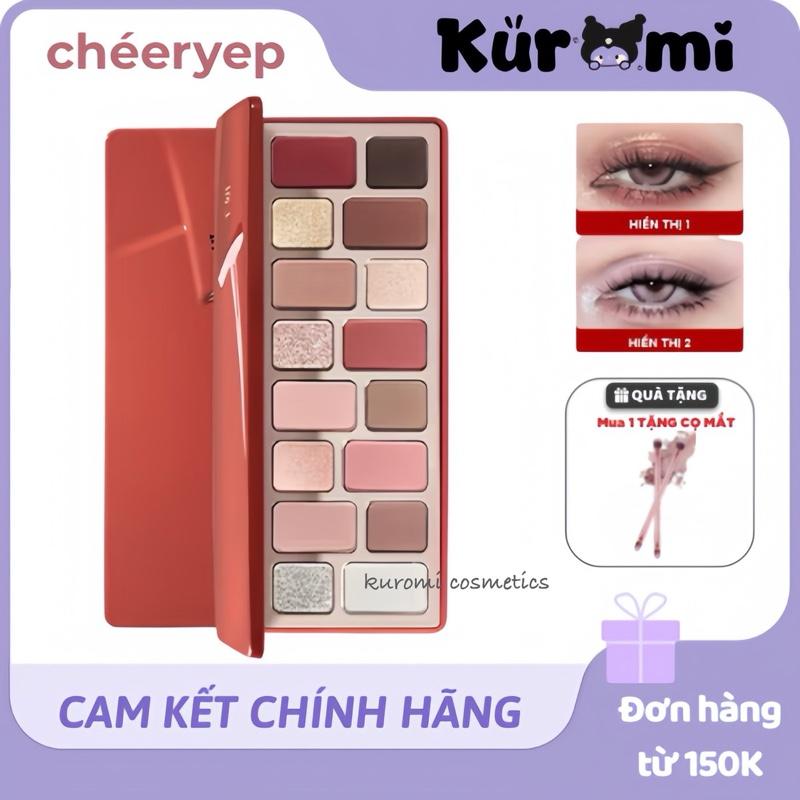 DEAL TẶNG CỌ Cheeryep QianYan Bảng Phấn Mắt QianYan Cheeryep qianyan 16 Ô Natural Color Tone Màu Đa Dạng Nhũ Lì 13g Kuromi Cosmetic cheeryep 12