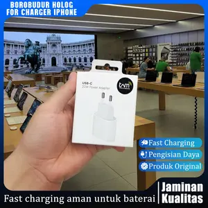 Borobudur Holog -Fast Charging 20W/35W Terbukti! Kabel Type C to Lightning - For iPhone 8-14 , Kuat & Awet