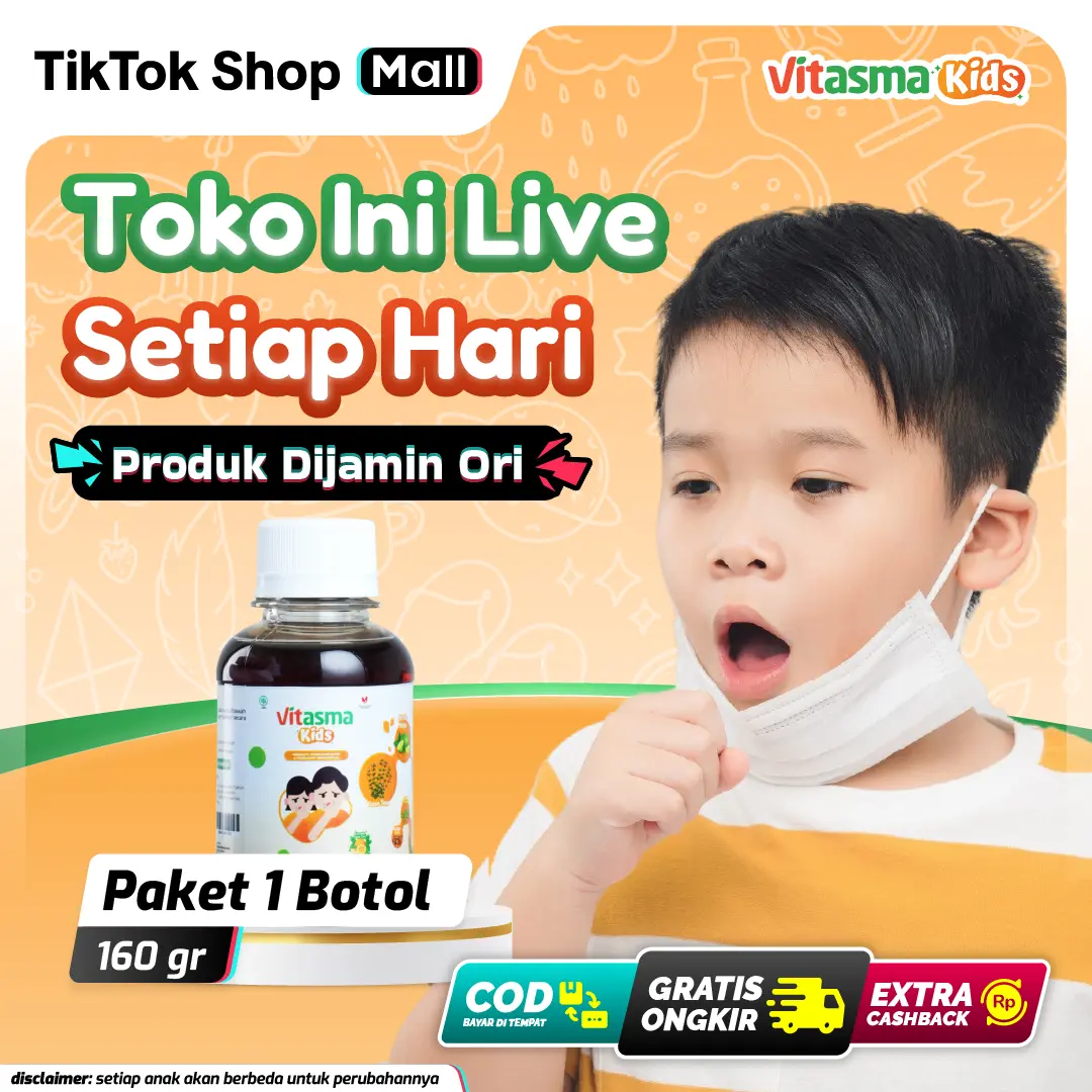 Paket 1 Botol Vitasma Kids - Madu Herbal Anak - Bantu Masalah Batuk, Pernapasan dan Paru - Bahan Herbal Kesehatan Honey