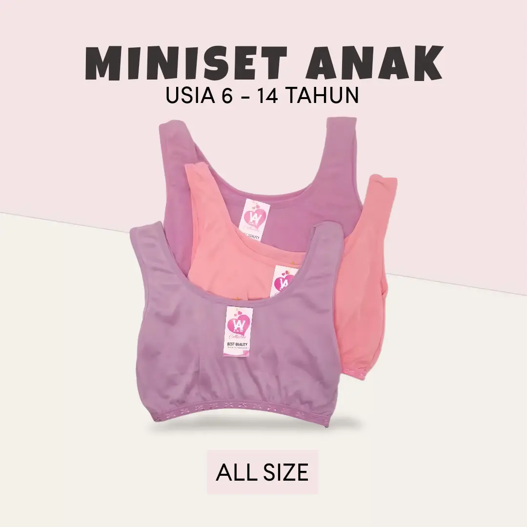 ( ISI 6 PCS ) Miniset anak remaja polos / Tanktop remaja ABG / Bra anak perempuan SD sampai SMP