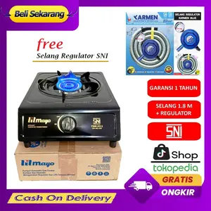 Kompor Gas Hachi / Lillmayo 1 Tungku/ Kompor Gas Putih / Hitam Kompor SNI Free Selang Paket Garansi Resmi