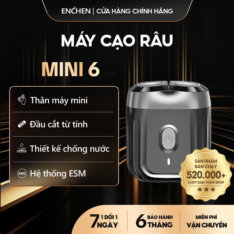 Máy cạo râu Enchen Mini 6, lưỡi dao kép siêu mỏng, chống nước IPX7 cạo khô & ướt, pin sử dụng đến 2 tháng - BH 6 tháng
