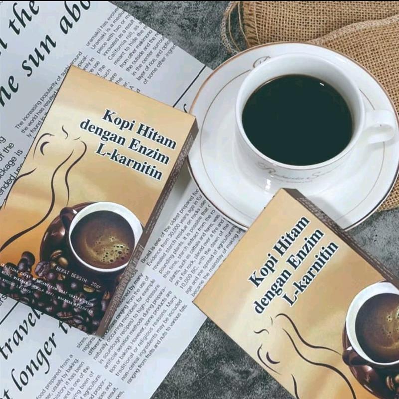 Kopi bubuk hitam bebas gula dengan enzim L karnitin 0