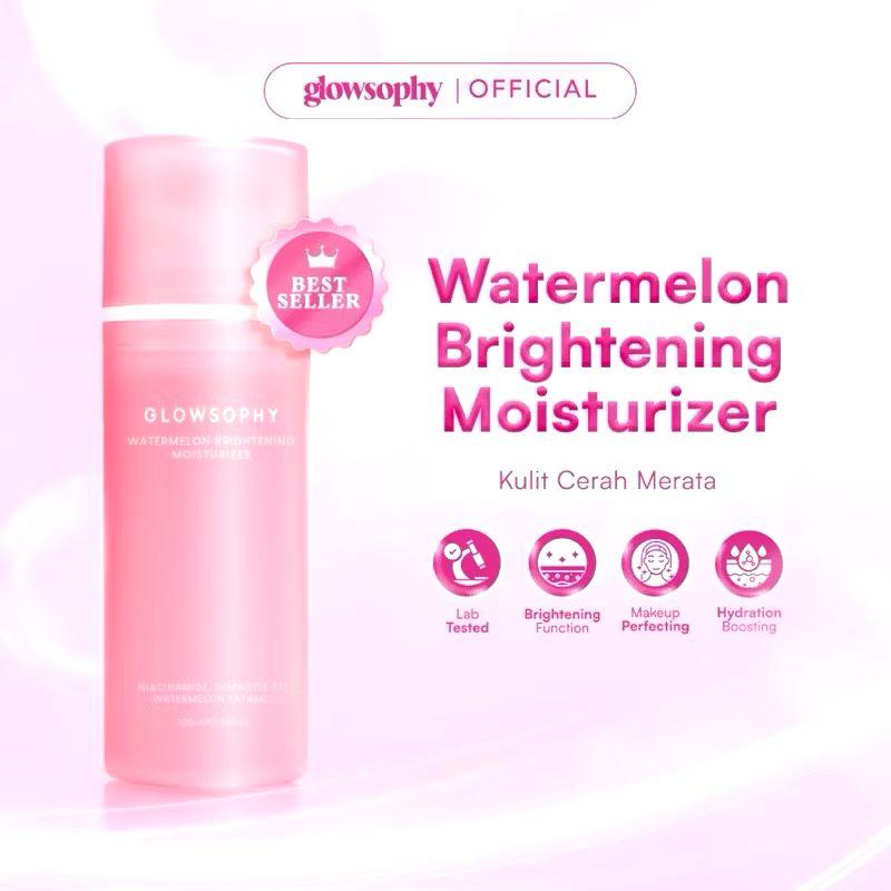 Glowsophy Watermelon Brightening Moisturizer Gel 100ml Pelembab Wajah Ringan Mencerahkan Kulit dan Meratakan Warna Kulit dengan 5% Niacinamide
