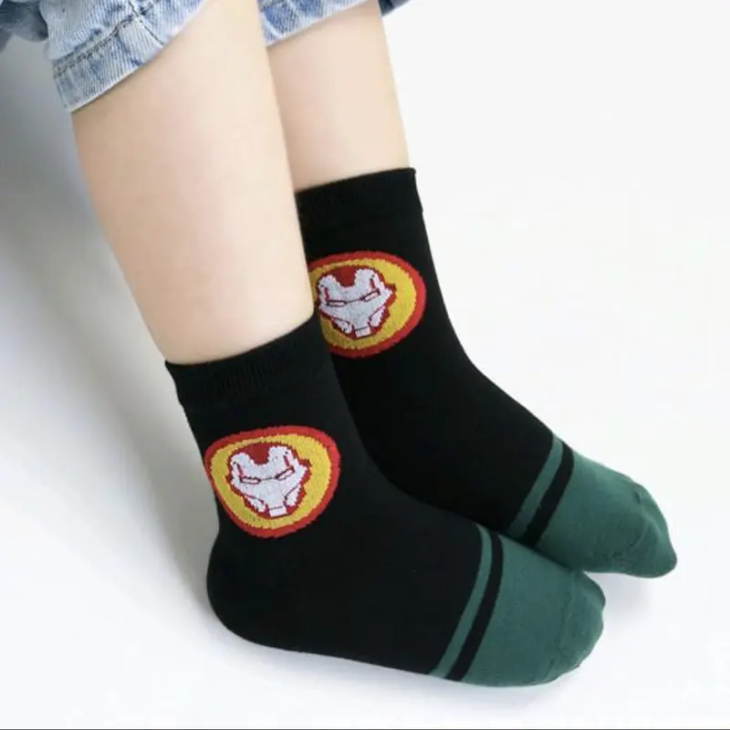 PAKET [3 PASANG] KAOS KAKI ANAK LAKI LAKI MOTIF MARVEL AVENGERS SUPERHERO PANJANG SETENGAH BETIS UKURAN SD | FASHION ANAK kakianak zava 3