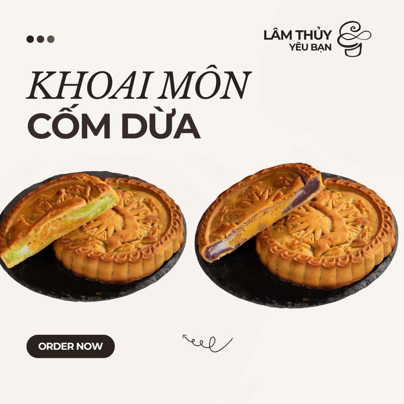 Combo 2 bánh trung thu nướng mochi trứng 300gr Lâm Thủy