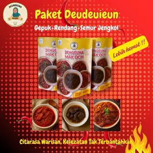 Paket Deudeuieun -Paket Komplit-(1 Pack Gepuk Sapi, 1 Pack Rendang Merah Sunda, 1 Pack Semur Jengkol)