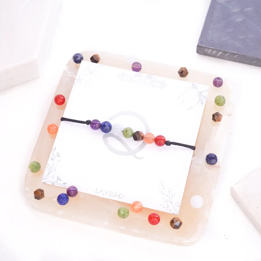 Gelang Pria Wanita Couple Premium Lavisho Simple 7 Chakra Bracelet