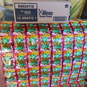 Rinso Cair 500 .4 Renteng (52sct /½ karton) Rose Fresh Beli 12 Gratis 1 Aroma Segar untuk Pembersih Pakaian