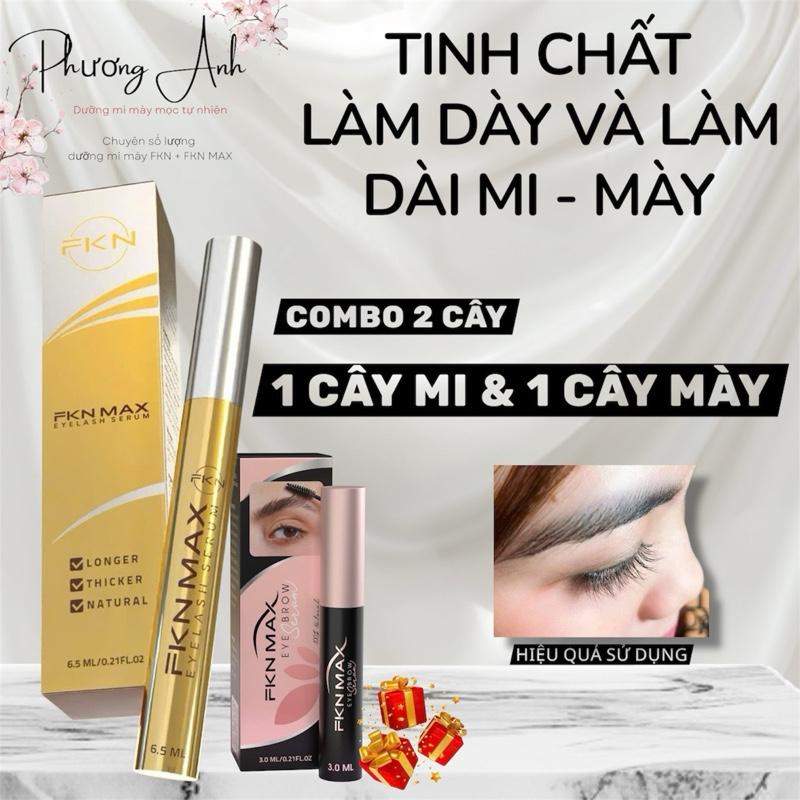 COMBO 2 1 Mi FKN MAX 6.5ml và 1 Mày FKN MAX 3ml Phiên Bản Cải Tiến Hỗ Trợ Hạn Chế Thâm Hỗ Trợ Dưỡng Mi Dày Dài Rút Ngắn Thời Gian Làm Đẹp Cho Nữ Women. 1 MI + 1 MÀY