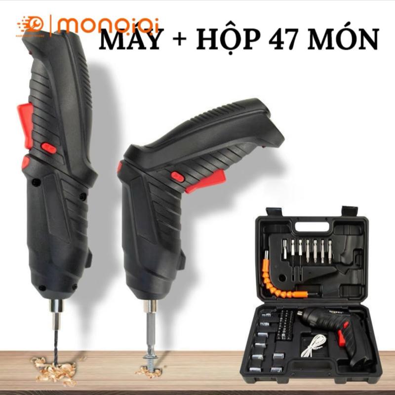 Máy khoan cầm tay mini W 90 độ máy tua vít đa năng 47 phụ kiện bắt vít 2 chiều tặng kèm day sac