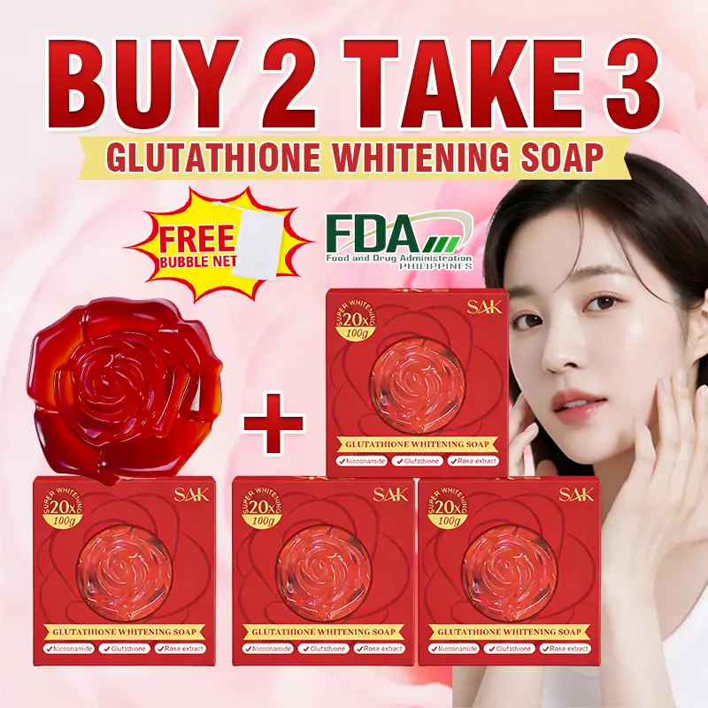 BUY 1 TAKE 2 SAK you glow Babe sakura Beauty White Soap Nicotinamide,  salicylic acid, cherry essence and Vitamin C 20X Whitening 6 Pcs with FREE  Mesh Bag FDA Approved Original ygb