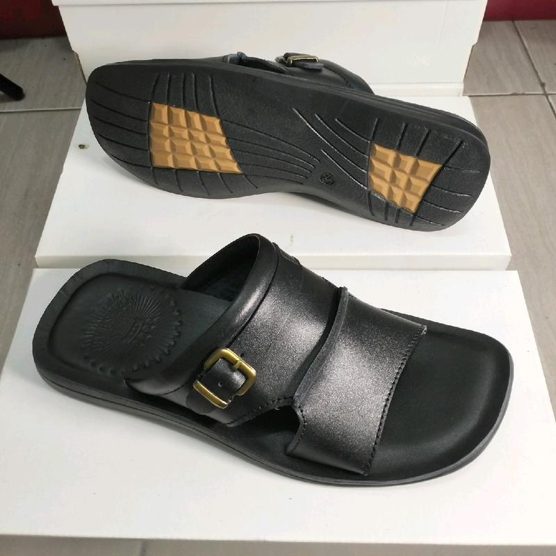 SANDAL KULIT PRIA - KULIT SAPI ASLI 100% - JEAS MARSHALL 04 HITAM ( PRODUKSI SENDIRI ) 3