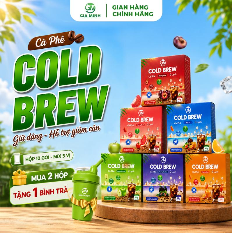 Cà Phê Cold Brew Túi Lọc Arabica GM - 5 Vị Trái Cây, Hộp 8 Gói x 10g, Tỉnh Táo,…