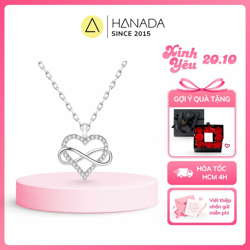 Set Quà Tặng 20/10 Dây Chuyền Hanada Bạc 925 Trái Tim Vô Cực Tiểu Thư Chuỗi Nhẹ Nhàng Tặng Bạn Gái 2565 G3