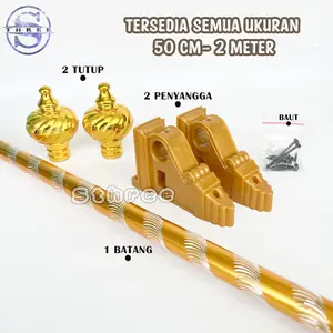 Batang Besi Gorden Full Set (NB) Ukuran 50cm - 2 meter