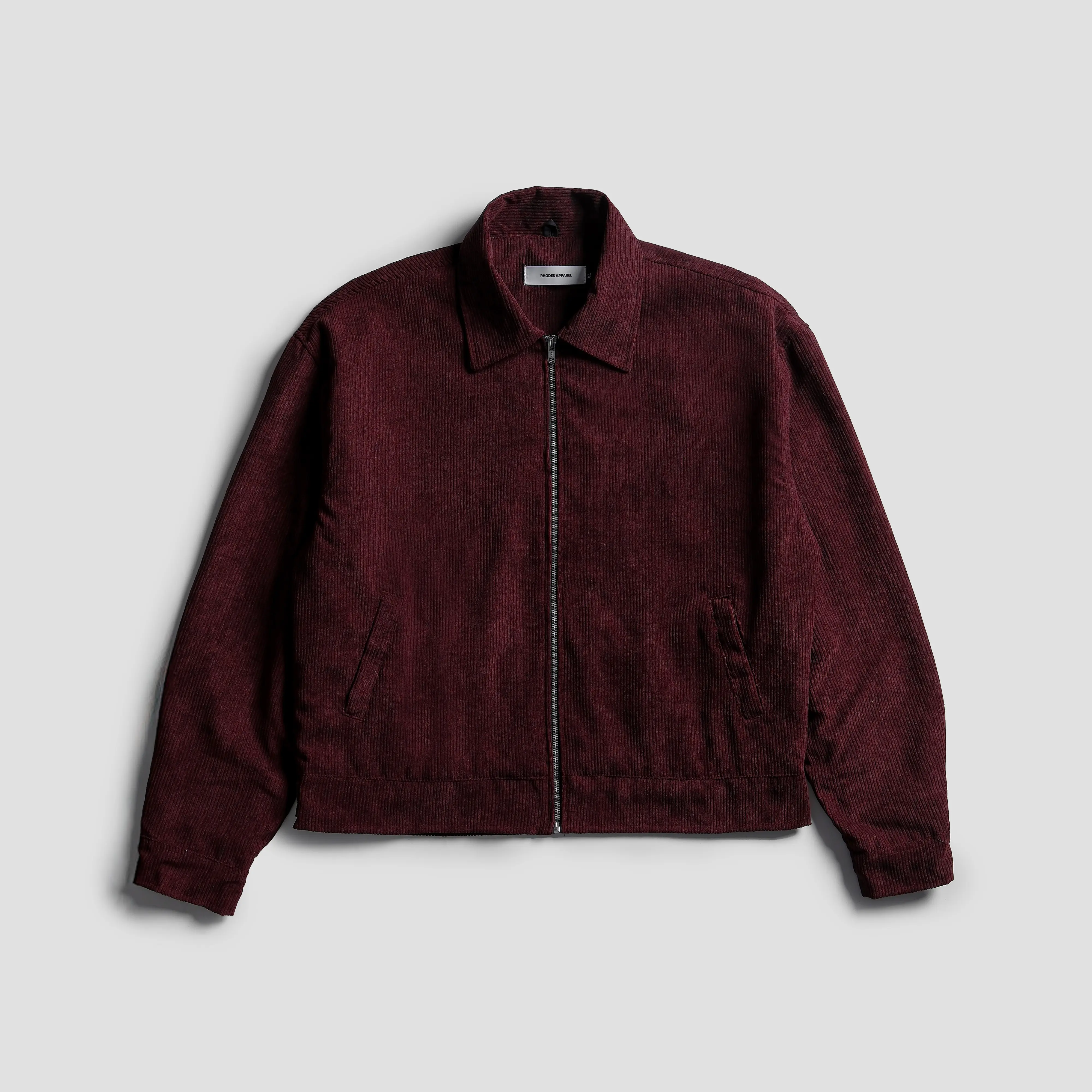 RHODES APPAREL - VERON CORDUROY BOXY CUT JACKET BURGUNDY