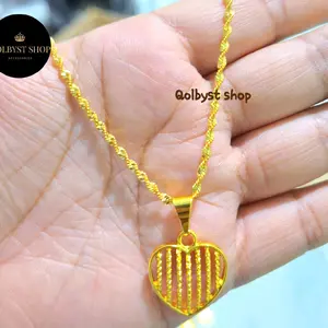 KALUNG MELINTIR + LIONTIN LOVE EEL 06 KECIL 24K WARNA EMAS - REPLIKA