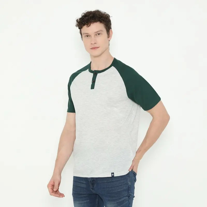 StillBravo Kaos Reglan Henley Two tone Colour Lengan Pendek Original Pria Wanita 2