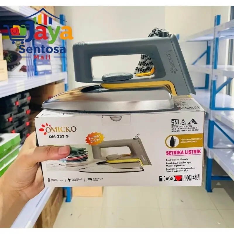 Jaya Sentosa Mall Setrika Listrik Anti Lengket 300 Watt SNI Alas Non Stick Suhu Adjustable Lampu Indikator Aman dan Hemat Listrik Desain Elegan Harga Terjangkau